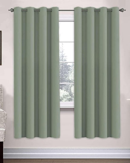 H.VERSAILTEX Ultra Soft Microfiber Thermal Insulated Antique Copper Grommet Blackout Curtains/Window Treatment Draperies 52 by 72 - Inch for Living Room/Bedroom, Set of 2 - Cyan