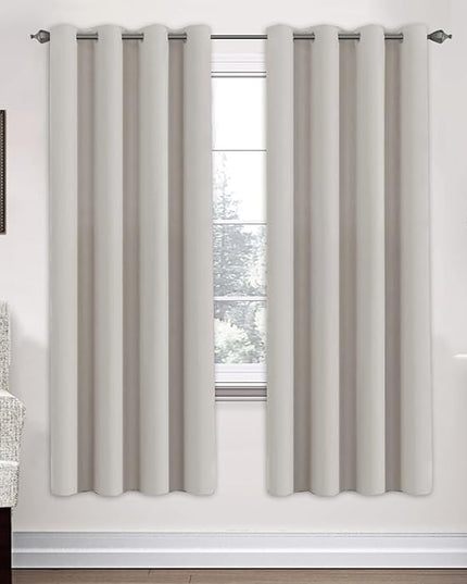 H.VERSAILTEX Premium Blackout Thermal Insulated Room Darkening Curtains for Bedroom/Living Room - Classic Grommet Top (2 Panels, Stone, 52 Inch by 72 Inch)