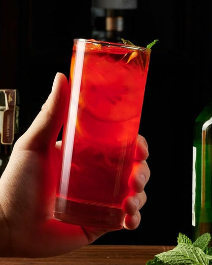 PARACITY Highball Glasses Set of 4, Drinking Glasses 10 Oz, Clear Glass Cups, Tall Tumbler Water Glasses, Glassware Set for Cocktail, Coffee, Mojitos