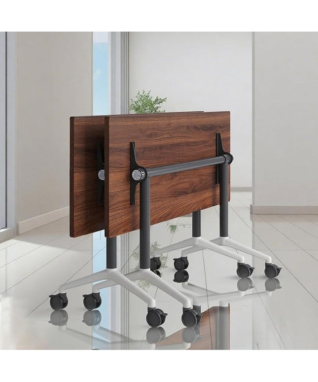 Folding Conference Room Tables, Seminar Conference Table Modern Flip Top Training Meeting Tables, Conference Room Table with Wheels for Home Office Classr,2 Pack 70.8inch