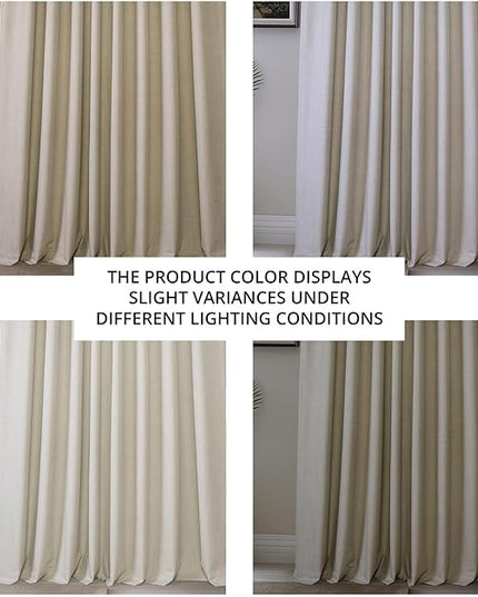 HPD Half Price Drapes Vienna Basic Linen 100% Blackout Curtains for Bedroom 96 Inches Long (2 Panels) - Rod Pocket Curtains & Drapes for Living Room & Windows - 50 X 96, Beige