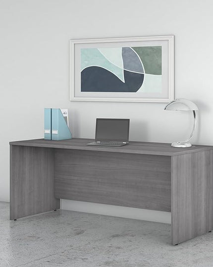 Bush Business Furniture Studio C 72W Computer Desk with Wire Management and Modesty Panel in Platinum Gray, Professional Table for Home Office and Corporate Office