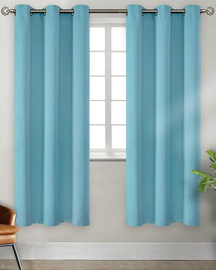 BGment Blackout Curtains - Grommet Thermal Insulated Room Darkening Bedroom and Living Room Curtains, Set of 2 Panels (42 x 72 Inch, Aqua)