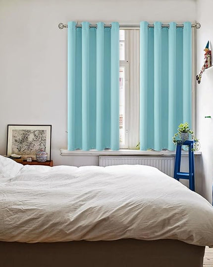 BGment Blackout Curtains - Grommet Thermal Insulated Room Darkening Bedroom and Living Room Curtains, Set of 2 Panels (52 x 54 Inch, Baby Blue)