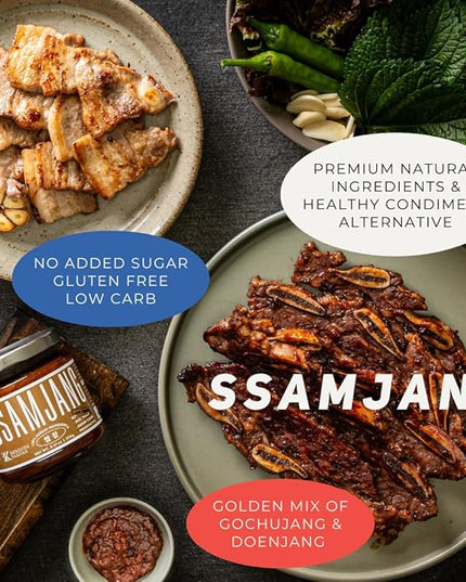 K Kurious Pantry Ssamjang, Seasoned Soybean Paste, Korean BBQ Essential, Barbecue Dipping Sauce, Mix of Gochujang & Deonjang, No Flour, No Added Sugar, No Preservatives, 8.81 OZ