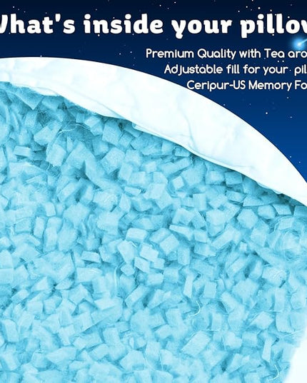Cooling Side Sleeper Pillow for Neck and Shoulder Pain, Luxury Shredded Memory Foam Firm Cool Bed Pillows for Sleeping Set of 1- Adjustable Standard Size- Washable Cover Original White
