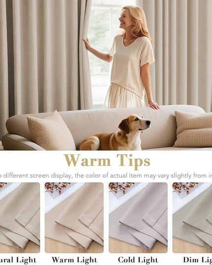 H.VERSAILTEX Ultra Soft Microfiber Thermal Insulated Antique Copper Grommet Blackout Curtains/Window Treatment Draperies 52 by 72 - Inch for Living Room/Bedroom, Set of 2 - Fog