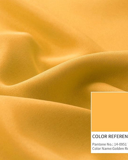 BGment Rod Pocket and Back Tab Blackout Curtains for Bedroom - Thermal Insulated Room Darkening Curtains for Living Room, 2 Window Curtain Panels (42 x 84 Inch, Mustard Yellow)