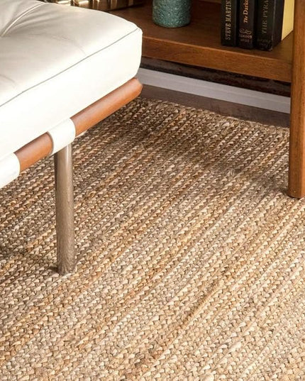 FRELISH DECOR Handwoven Jute Area Rug - 12x15 Feet Natural Yarn - Rustic Vintage Beige Braided Reversible Rectangular Rugs for Bedroom - Kitchen - Living Room - Farmhouse (12' x 15')