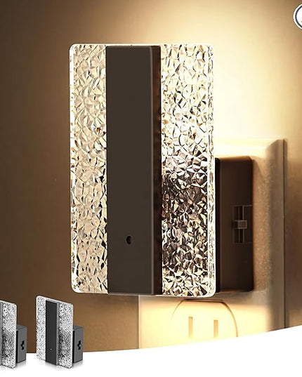 L LOHAS LED Night Lights Plug Into Wall, 2 Pack Night Light with Dusk-to-Dawn Sensor, Dimmable Decorative LED Nightlights, 0-100LM 3000K Adjustable Brightness for Bathroom, Hallway, Bedroom,Stairway