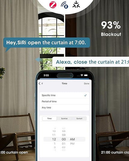 SmartWings Automatic Curtain Opener with Drapery, Motorized Vertical Blinds with Remote, Electric Closet Doors Sliding Panels Compatible with Alexa Google Homekit, 93% Blackout Light Khaki