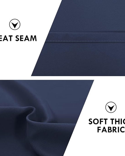 DWCN Blackout Curtains for Living Room Thermal Insulated, Energy Saving & Noise Reducing Bedroom Curtains, Navy, W 70x L 72 Inch, Set of 2 Rod Pocket Curtain Panels