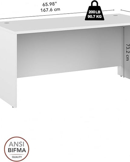 Bush Business Furniture Studio C 66W x 30D Office Desk in White
