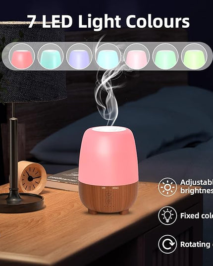 150ML Rechargeable Battery Operated Essential Oil Diffuser, Portable Cordless Aromatherapy Diffuser,7-Hour Runtime with 7 LED Color Changing Lightsfor Home,Office,Outdoor