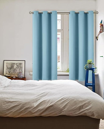 BGment Room Darkening Curtains 72 Inches Long - Grommet Thermal Insulated Drapes Window Treatment Curtains for Bedroom, 2 Panels, 42 x 72 Inch, Greyish Blue