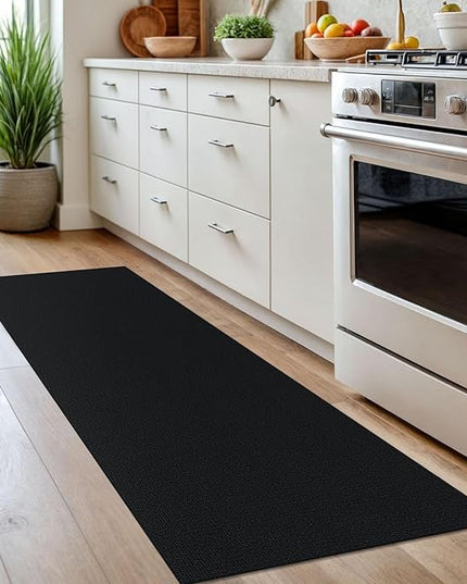 KOZYFLY Washable Runner Rug 2x7 ft Hallway Runner Non Slip Rubber Backed Kitchen Runner Rugs Bobo Entryway Runner Indoor, Carpet Runners for Hall Entrance Bedroom, Black