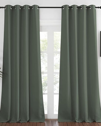 NICETOWN Blackout Curtain for Bedroom 108 inches Long - Grommet Thermal Curtain Light Blocking Room Darkening Window Treatment for Living Room (Dark Mallard, 1 Panel, W52 x L108)