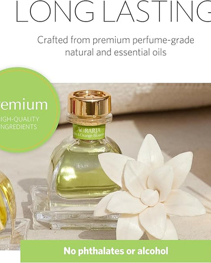 AGRARIA Citrus & Floral PetiteEssence Collection, Handmade Sola Flower Reed Diffuser Set of 3, Luxury Home Fragrance Scented Oil Diffuser Gift Set