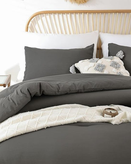 ROSGONIA Charcoal Grey Twin/Twin XL Comforter Set for Girls Boys, 1 Dark Gray Comforter & 1 Pillowcase, Lightweight Kids Comforter Soft Dorm Bedding