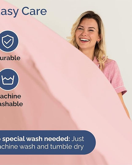 Queen Size 4 Piece Sheet Set - Comfy Breathable & Cooling Bed Sheets Set - Hotel Luxury Bedding for Women, Men, Kids, Teens, Boys & Girls - Deep Pockets, Soft and Wrinkle Free - Oeko-Tex - Baby Pink