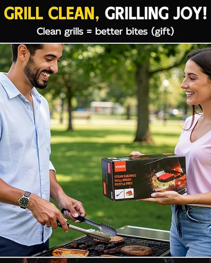 Bristle Free Grill Brush with Scraper, 4 Replaceable Cleaning Head BBQ Grill Cleaning Brush, Dishwasher-Safe Grill Cleaner Tool for Gas,Charcoal,Ceramic,Cast Iron & Stainless-Steel Grates
