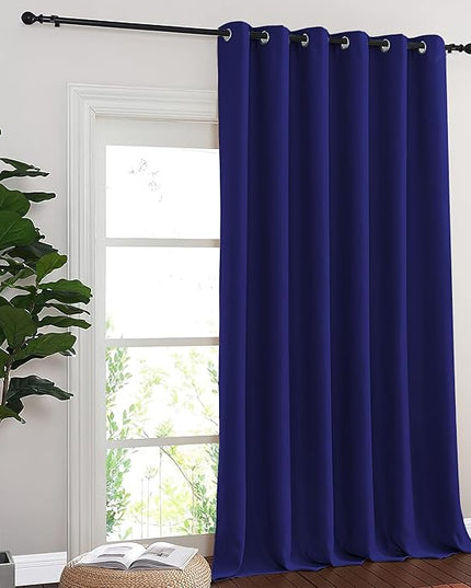 NICETOWN Blackout Curtains & Drapes - Privacy Thermal Efficiency Backdrop Curtains for Bedroom Room Divider Living Room Patio Sliding Glass Door, Wide 80 x Long 144 inch, Navy Blue, 1 Panel
