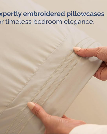 Queen Size 4 Piece Sheet Set - Comfy Breathable & Cooling Bed Sheets Set - Hotel Luxury Bedding for Women, Men, Kids & Teens - Deep Pockets, Easy Secure Fit, Soft and Wrinkle Free - Oeko-Tex - Wheat