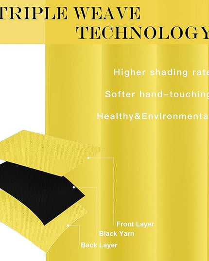 NICETOWN Sliding Glass Door Curtain Extra Long 84 inches Long, Grommet Thermal Insulated Blackout Patio Door Curtain Panel for Bedroom/Pergola, Bright Yellow, 1 Panel, W100 x L84