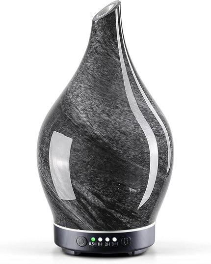 Porseme 150ml Essential Oil Diffuser Glass Color Changing Aroma Air Diffusers Aromatherapy Ultrasonic Cool Mist Humidifier 6 Running Hours Waterless Auto-Off for Sleeping Yoga Office Spa (Obsidian)