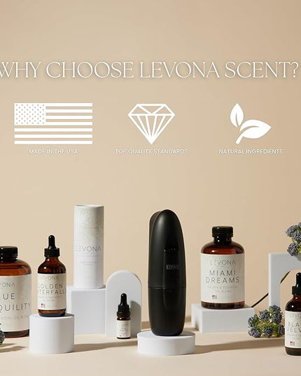 Levona Scent Essential Oil - Luxury Aroma for Home, Office, Hotel & Spa, Ideal for Humidifiers & Diffusers, Hotel Fragrance with Nutmeg, Lemon & Rose - 120ml / 4 fl oz, Moonlight in Paris