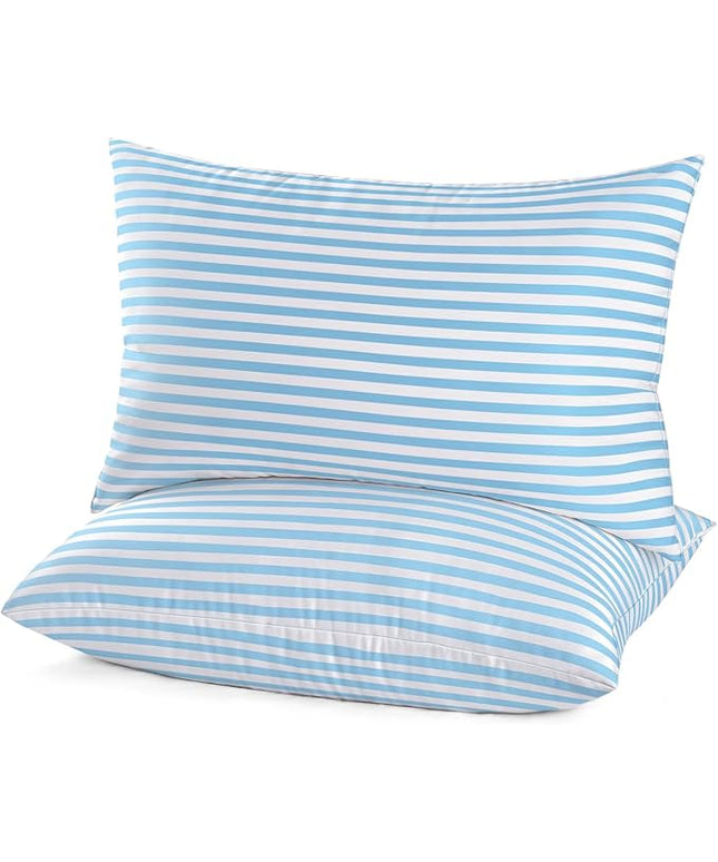 EIUE Bed Pillows for Sleeping 2 Pack Queen Size，Super Soft Down Alternative Microfiber Filled Pillows,Pillows for Side and Back Sleepers,20 x 30 Inches,Blue
