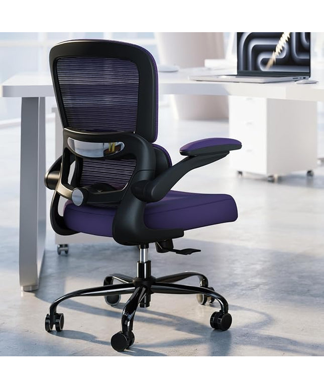 Office Chair - Ergonomic Desk Chair with Adjustable Lumbar Support, Mesh Computer Chair, Executive Chair for Home Office Comfortable Lumbar Support (Violet)