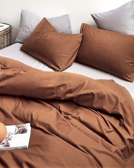 CLOTHKNOW Pumpkin Twin/Twin XL Comforter Set 3Pcs Caramel Brown Bedding Comforter Sets Soft Terracotta Comforters Rust Comforter with 2 x Pillow Cases