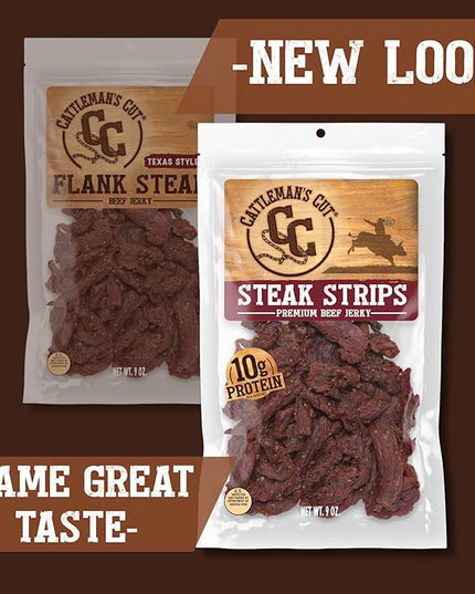 Cattleman's Cut Texas Style Flank Steak Beef Jerky, 9 Ounce