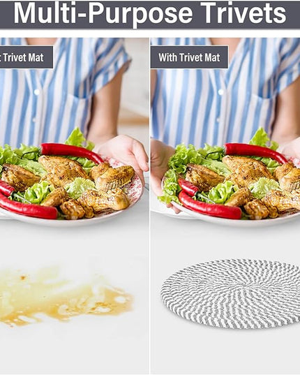 Billbotk 10" Trivets for Hot Dishes, Hot pots and Pans, Set of 6, Heat Resistant Pot Holders for Kitchen, Hot Pads for Countertops