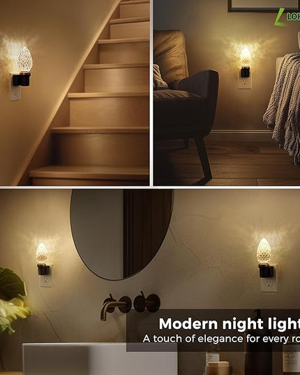 L LOHAS LED Night Light, LED Night Lights Plug into Wall, Dimmable Night Light with Auto Light Sensor, 3000K Warm White 0-100LM, Adjustable Brightness Nightlight, Bathroom Hallway Bedroom