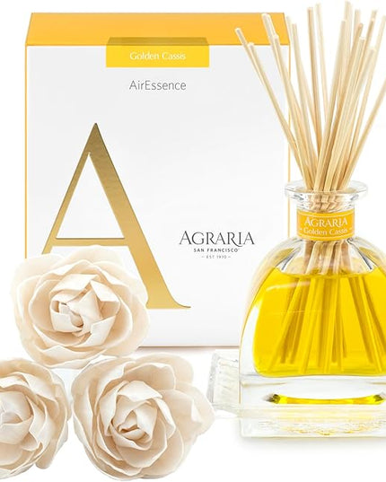 AGRARIA AirEssence Flower and Reed Diffuser Set, Handmade Sola Flower Botanical Home Fragrance Set, Scented Oil Reed Diffuser Gift for All Occasions