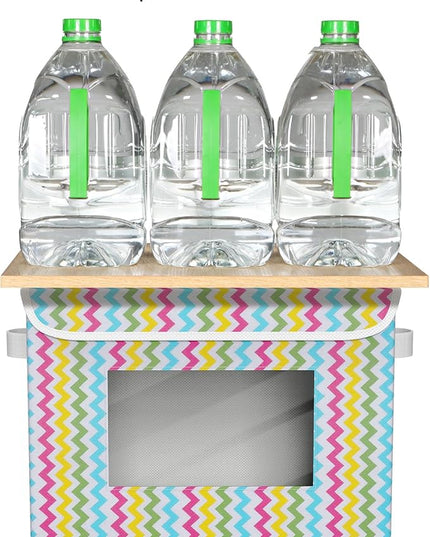 Univivi Fabric Foldable Storage Boxes [4-Pack] Large Collapsible Stackable Storage Bins with Lids, Closet Organizers and Storage Cube Basket for Home, Office, Bedroom (Colorful, 17”x 12” x 12”)