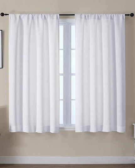 Gwine Pura White Light Filtering Curtains for Bedroom 54 Inches Long, Thermal Insulated Room Darkening Curtains for Living Room Each 40" Wx54 L, 2 Panels