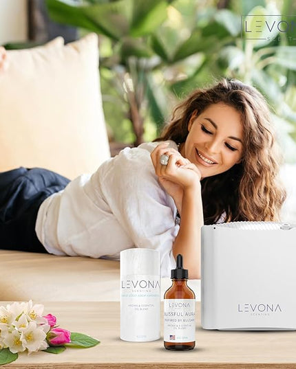 Levona Scent Essential Oils for Diffuser: Blissful Aura Inspired with Notes of Amber, Musk & Jasmine - Home Luxury Scents for Hotel - Fragrance Oil - 120 Ml Essential Oil