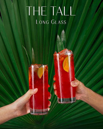 LEMONSODA Premium Highball Glass Set - Elegant Tom Collins 15oz Glasses Set of 12 Tall Drinking Water Glasses - Bar Glassware for Cocktail, Whiskey, Mojito (Set of 12) (2099)