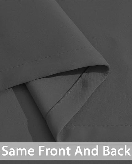 Yakamok 108 Inch Long Blackout Curtains for Bedroom, Thermal Insulated Room Darkening Curtains, Light Blocking Blackout Drapes for Living Room- 2 Panels,52x108 Inch, Charcoal Grey