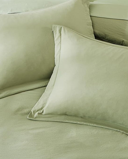 WRENSONGE King Size Comforter Set- 7 Pieces Soft Sage Green Bed in a Bag King with Fitted Sheet, Flat Sheet, 2 Pillow Shams, and 2 Pillowcases- Warm Bed Set for All Season