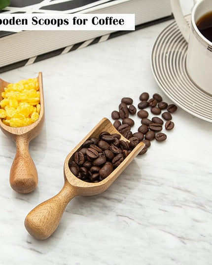 Wooden Scoops for Canisters 3PCS Wooden Scoop for Jars Acacia Small Measuring Spoons for Ground Coffee Scoops Shovel Kitchen Scooping for Tea Powder & Bath Salt Laundry Detergent Shove- Multipurpose
