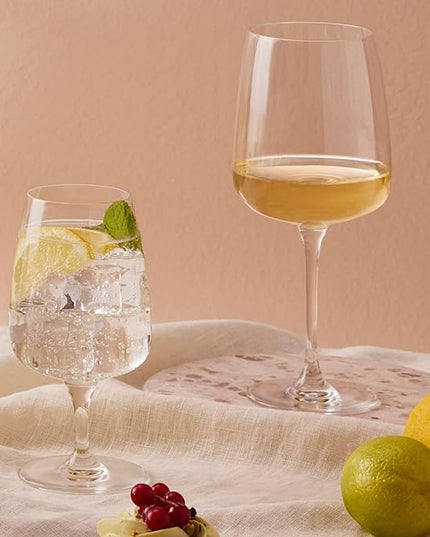 Krosno - Stemmed Tulip Water Glasses, Set of 4, 11.2 oz, Ideal Goblets for Dessert, Cocktails, Juice, Drinking Glasses, Lead-Free and Safe, Dishwasher Safe, Made in Europe