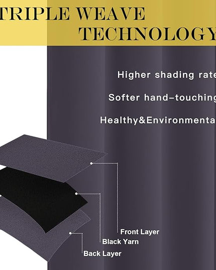 NICETOWN Greyish Purple Blackout Curtains 84 inch Length, Grommet Top Room Darkening Drapes for Bedroom Living Room, Light Blocking Window Covering for Privacy (W66 x L84 Inch, 1 Panel)