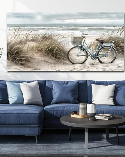 ERQINHUA Large Wall Canvas Picture Aesthetics Painting With Printed Wall Art For Restaurant Marine Beach Landscape Painting Wall Decor For Office Living Room Bedroom Home Decoration 30 X 60 Inches