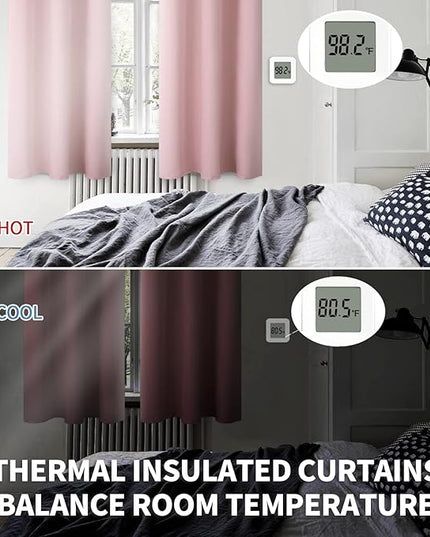 BGment Room Darkening Curtains 84 Inches Long - Grommet Thermal Insulated Drapes Window Treatment Curtains for Bedroom, 2 Panels, 42 x 84 Inch, Baby Pink