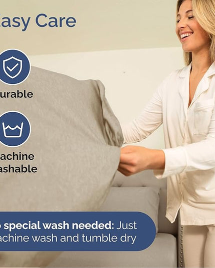 Queen Size 4 Piece Sheet Set - Comfy Breathable & Cooling Bed Sheets Set - Hotel Luxury Bedding for Women, Men, Kids, Teens, Boys & Girls - Deep Pockets, Soft & Wrinkle Free - Beige (Heathered Sheets)
