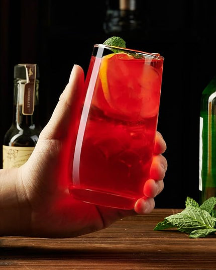 PARACITY Highball Glasses Set of 4, Drinking Glasses 12 Oz, Clear Glass Cups, Tall Tumbler Water Glasses, Glassware Set for Cocktail, Coffee, Mojitos